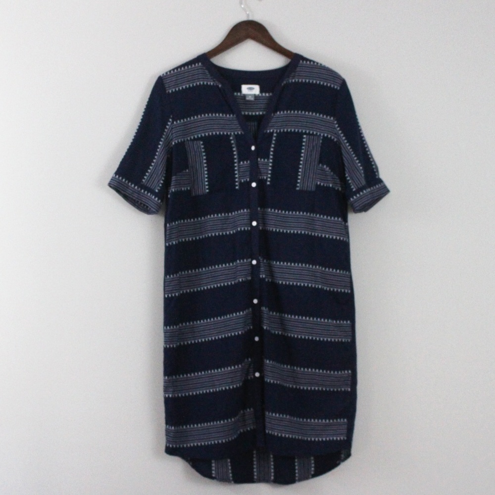 Navy Button-up Dress